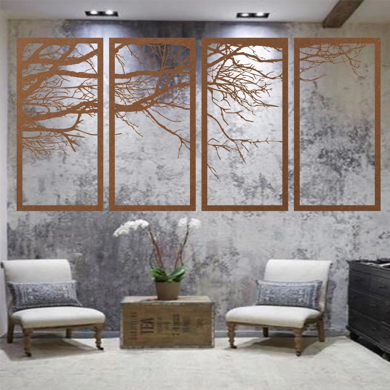 Four Panel Tree Wall Art