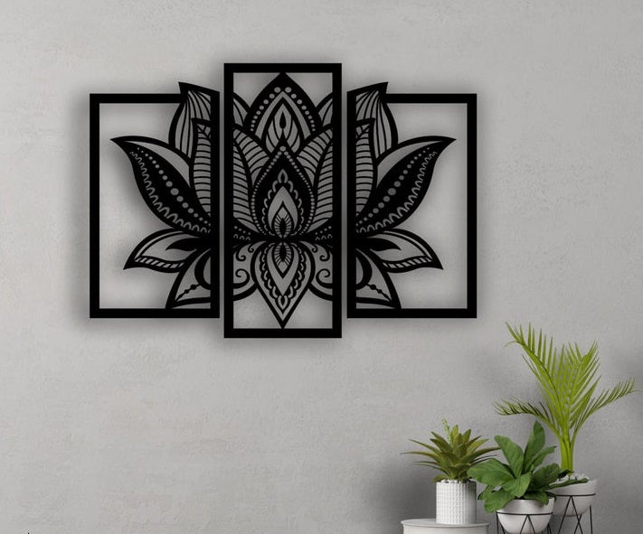 Lotus Flower Mandala Wall Art