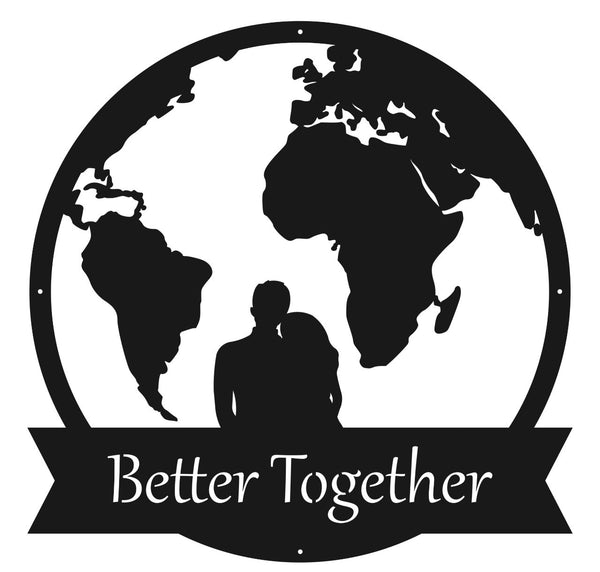 Better Together Couple Silhouette Wall Art