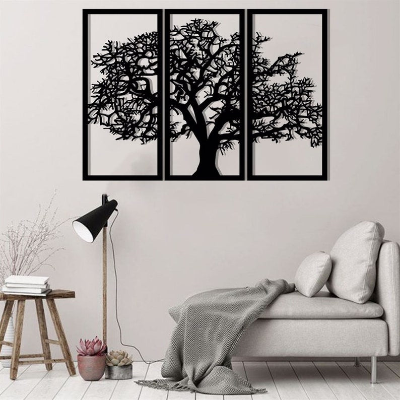 Modern 3 Panel Tree of Life Wall Art