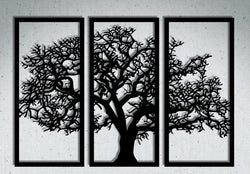 Modern 3 Panel Tree of Life Wall Art