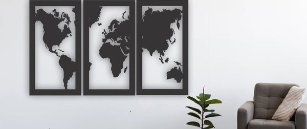 3 Panel World Map