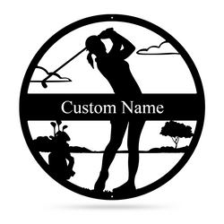 Female Golfer Wall Art